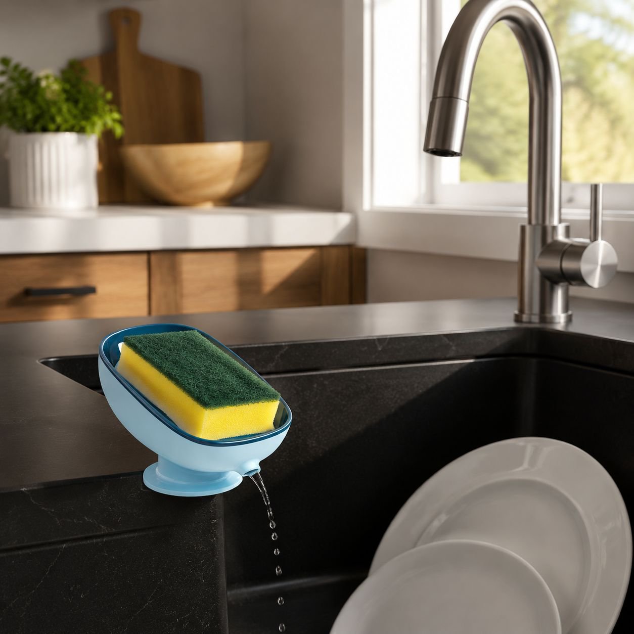 Easy to install suction soap box for shower