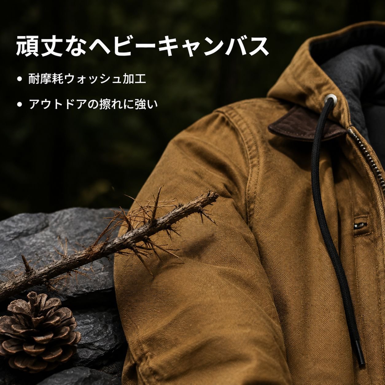 メンズ 無地 フード付き フリース裏地付きジャケット