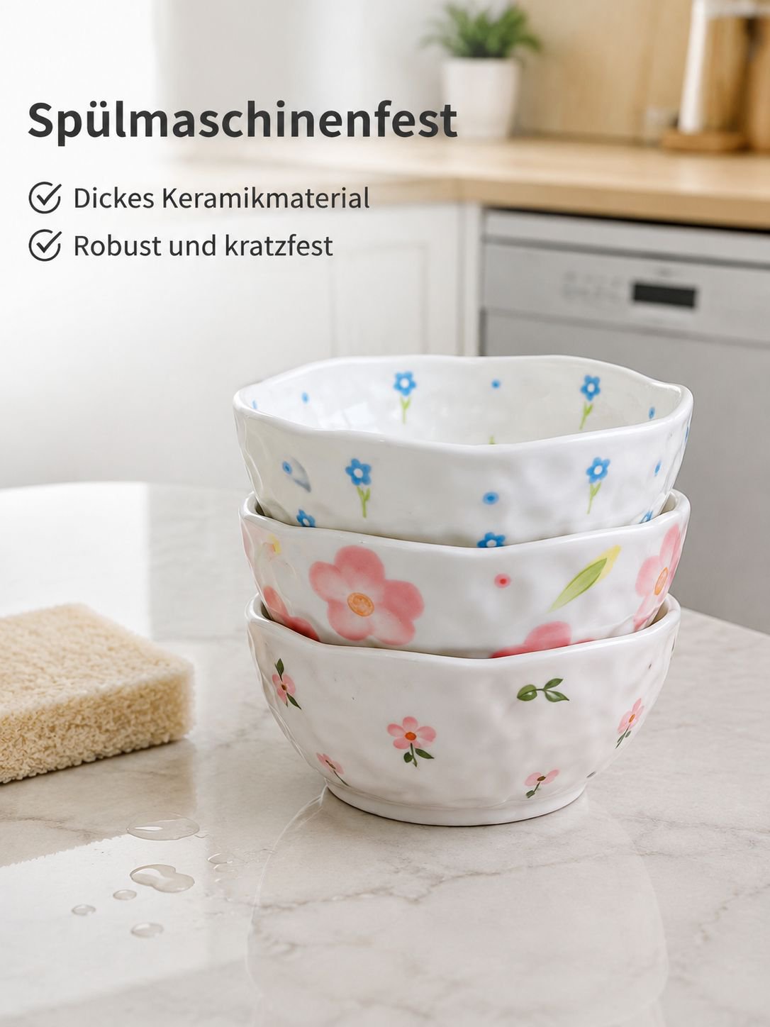 Handbemaltes, kreativ geformtes Keramikgeschirr