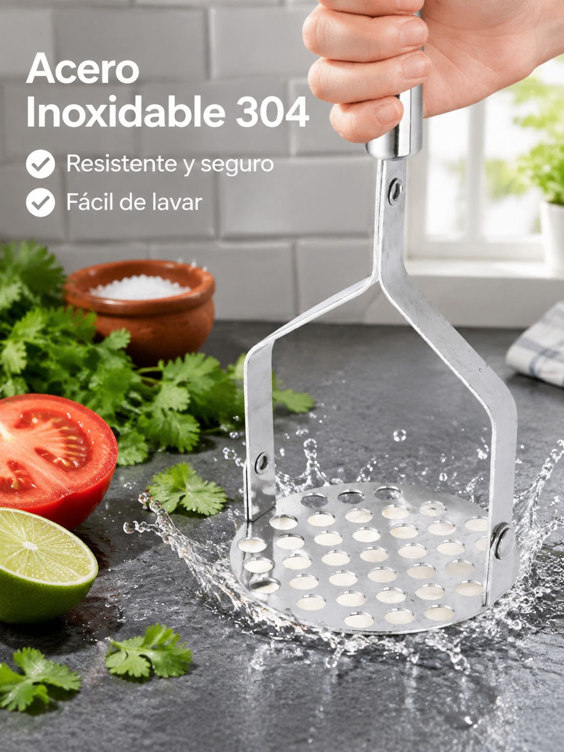Herramienta multifuncional para triturar patatas y ajo
