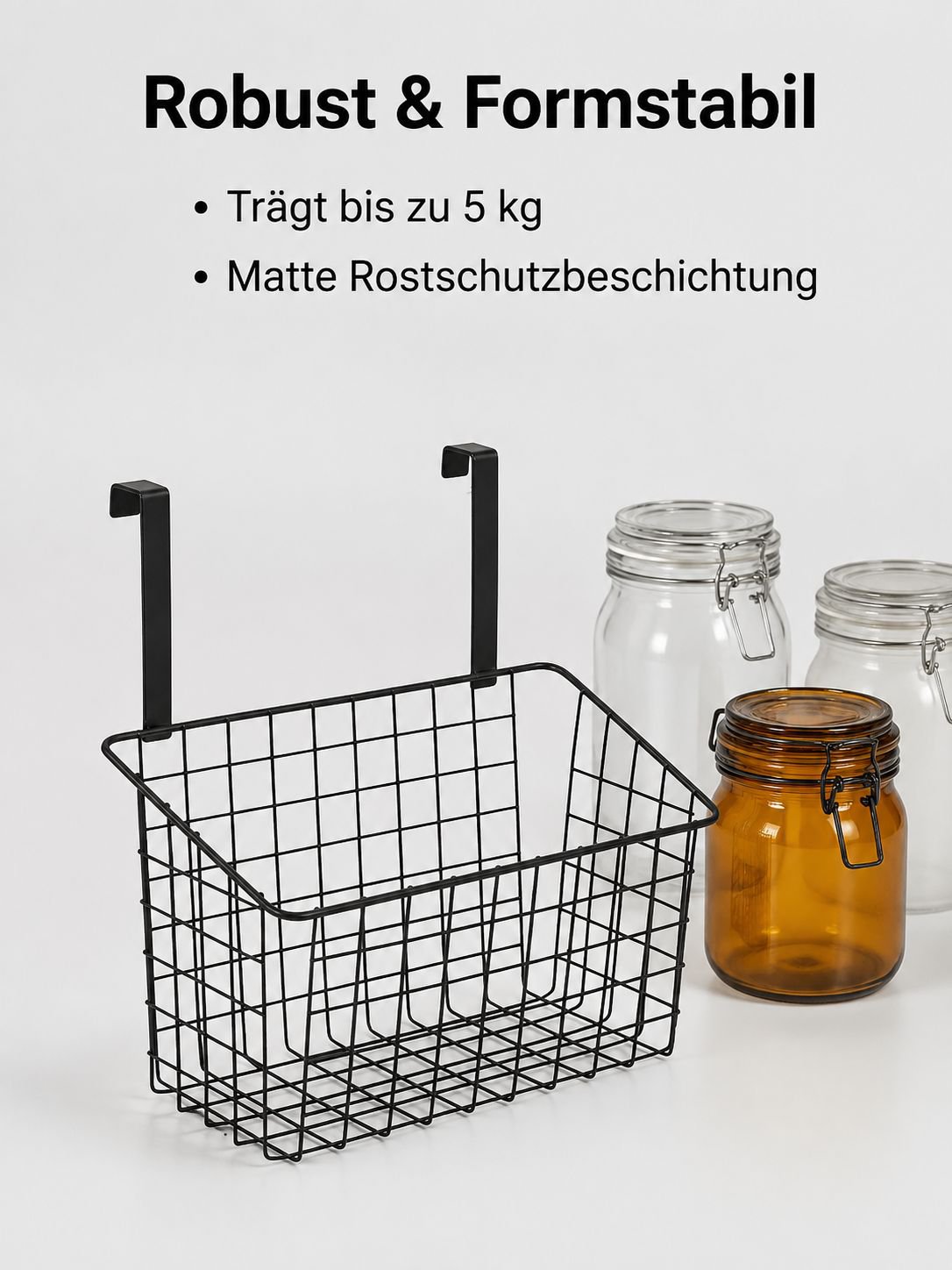 Türregal Hängeschrank-Aufbewahrungskorb am Küchenschrank montiert