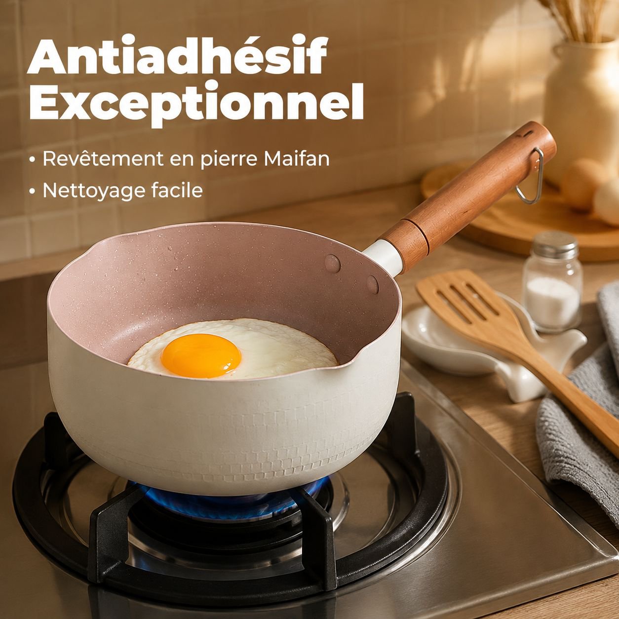 Casserole Yukihira Antiadhésive en Pierre Maifan pour Bébé et Lait