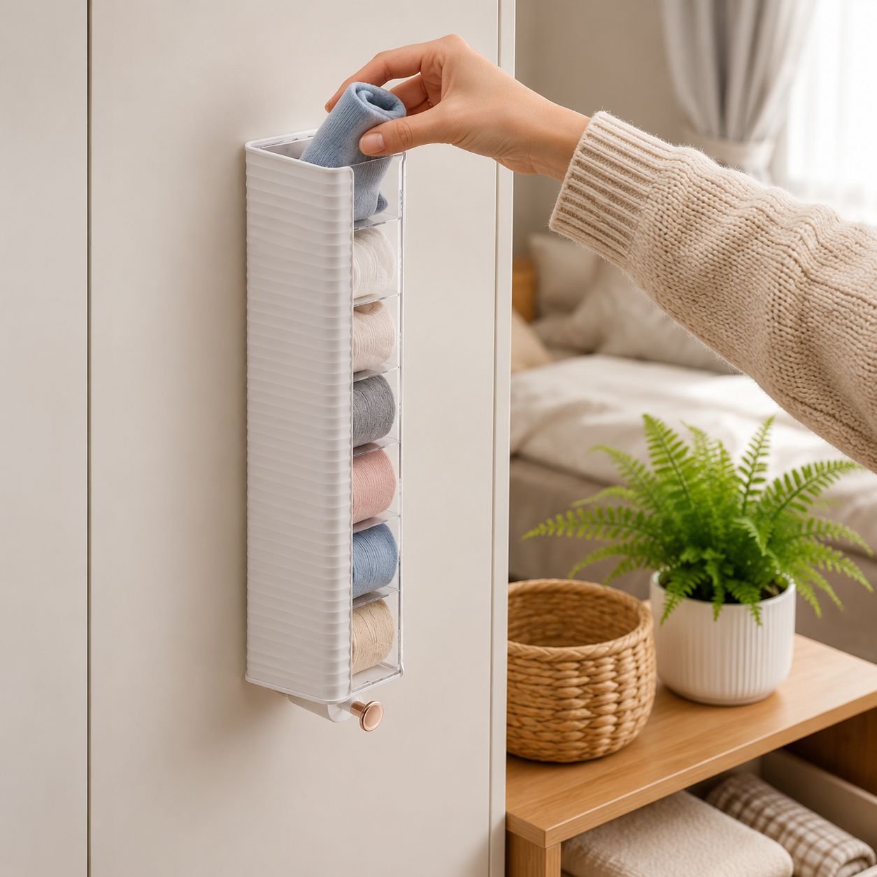 Wardrobe Hanging Underwear and Socks Storage Box Partition Organizer Container