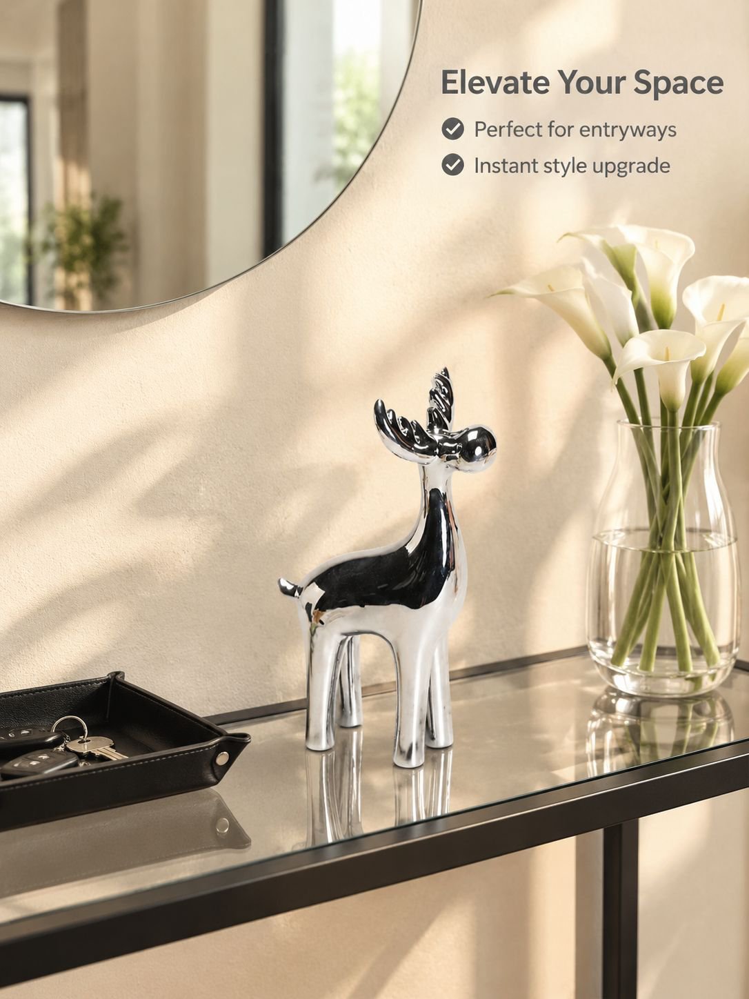 Ceramic deer electroplating process silver plated handicrafts ornaments
