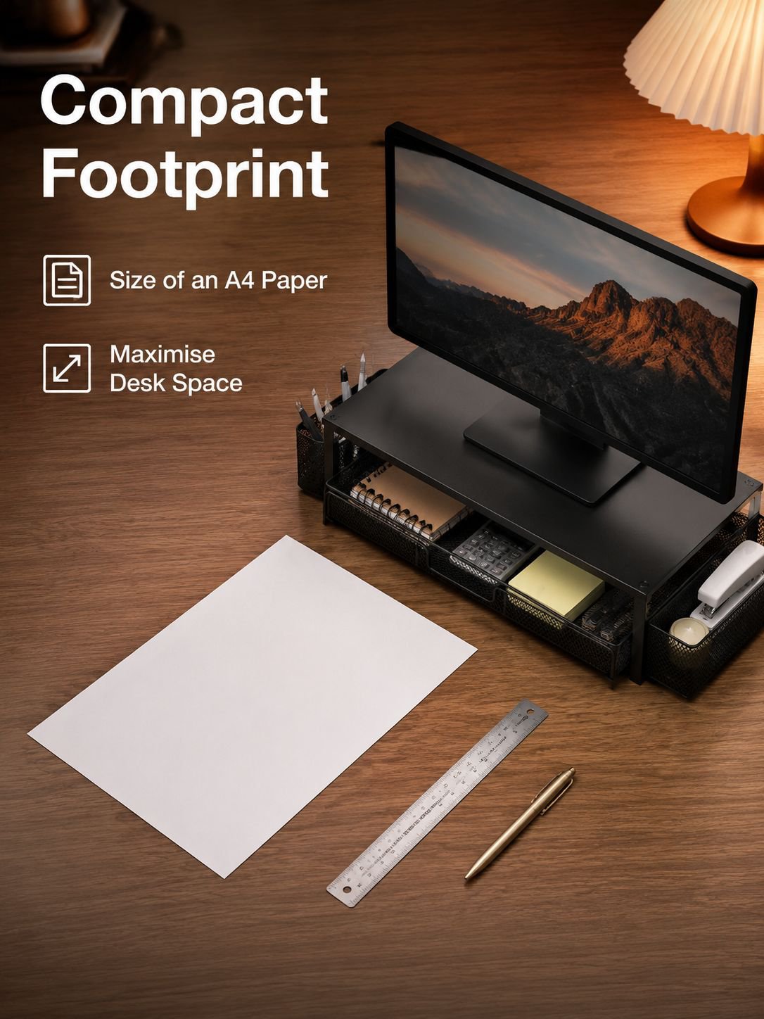 Two-Tier Desk Organiser with Drawer