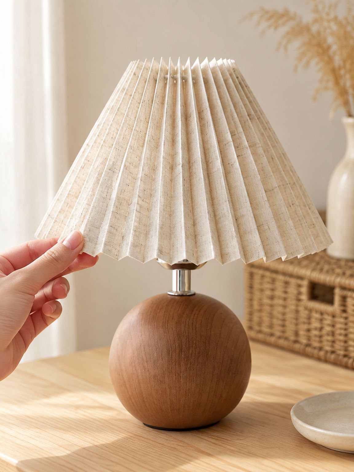 Minimalistische Papierlampe mit warmem Licht für moderne Wohnräume