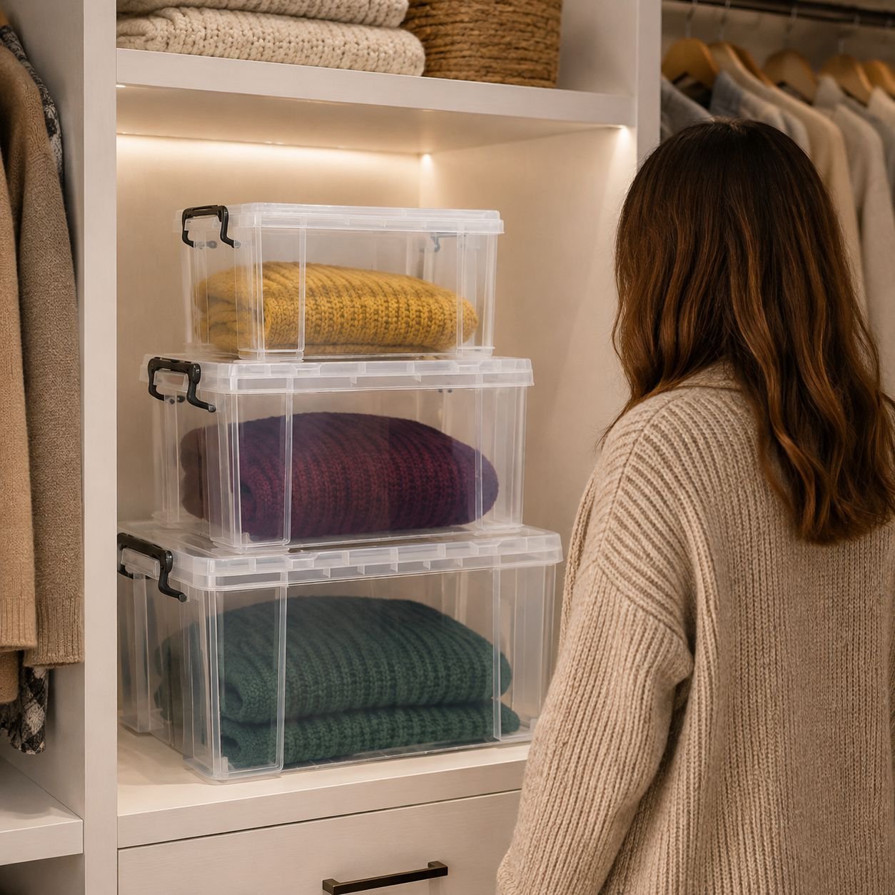 Transparent Plastic Right-Angle Storage Container