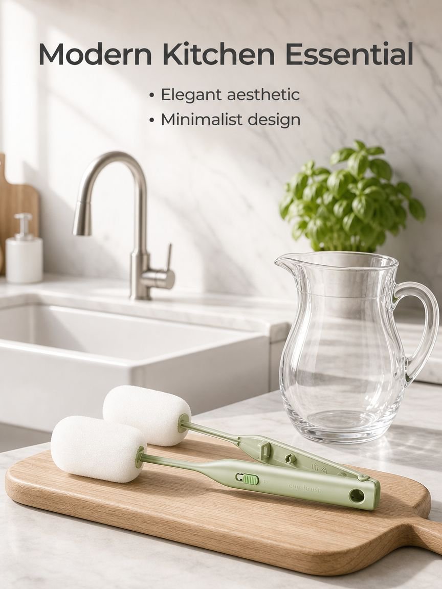 Double-Headed No-Dead-Angle Cup Cleaning Brush