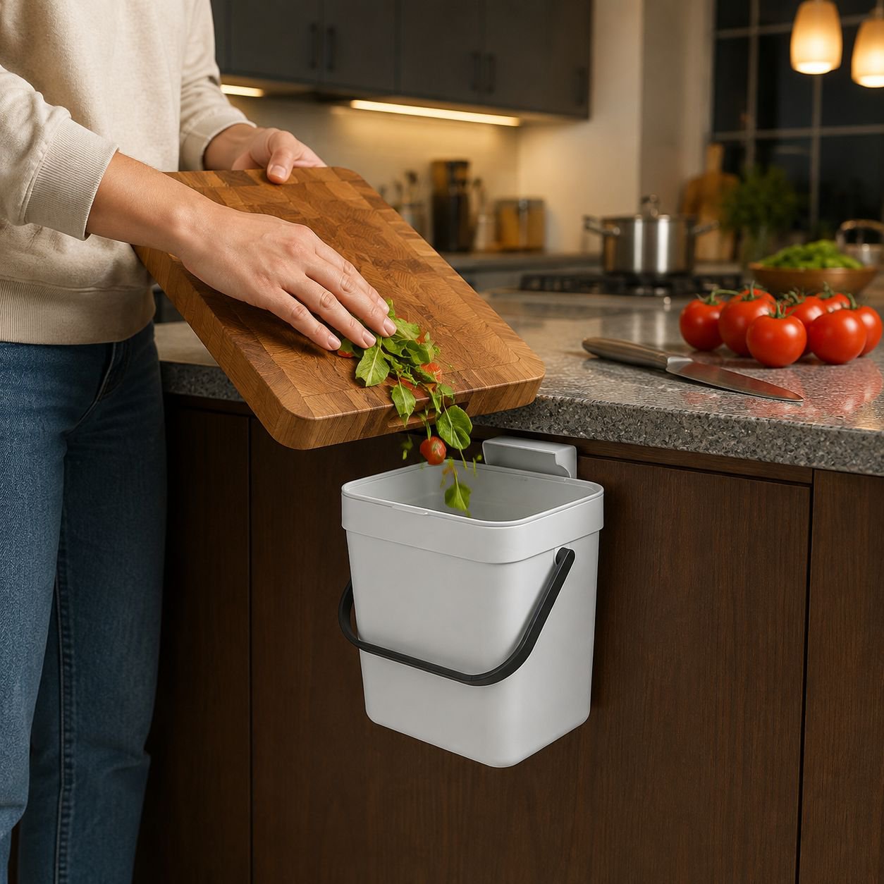 Cubo de basura montable en pared para cocina y baño