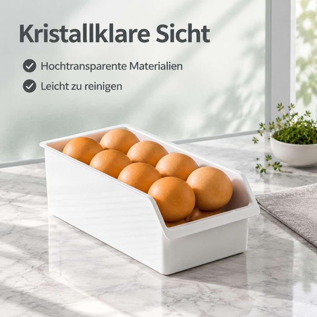 Transparenter Kühlschrank Organizer Schublade für Obst Gemüse Eier Kunststoff