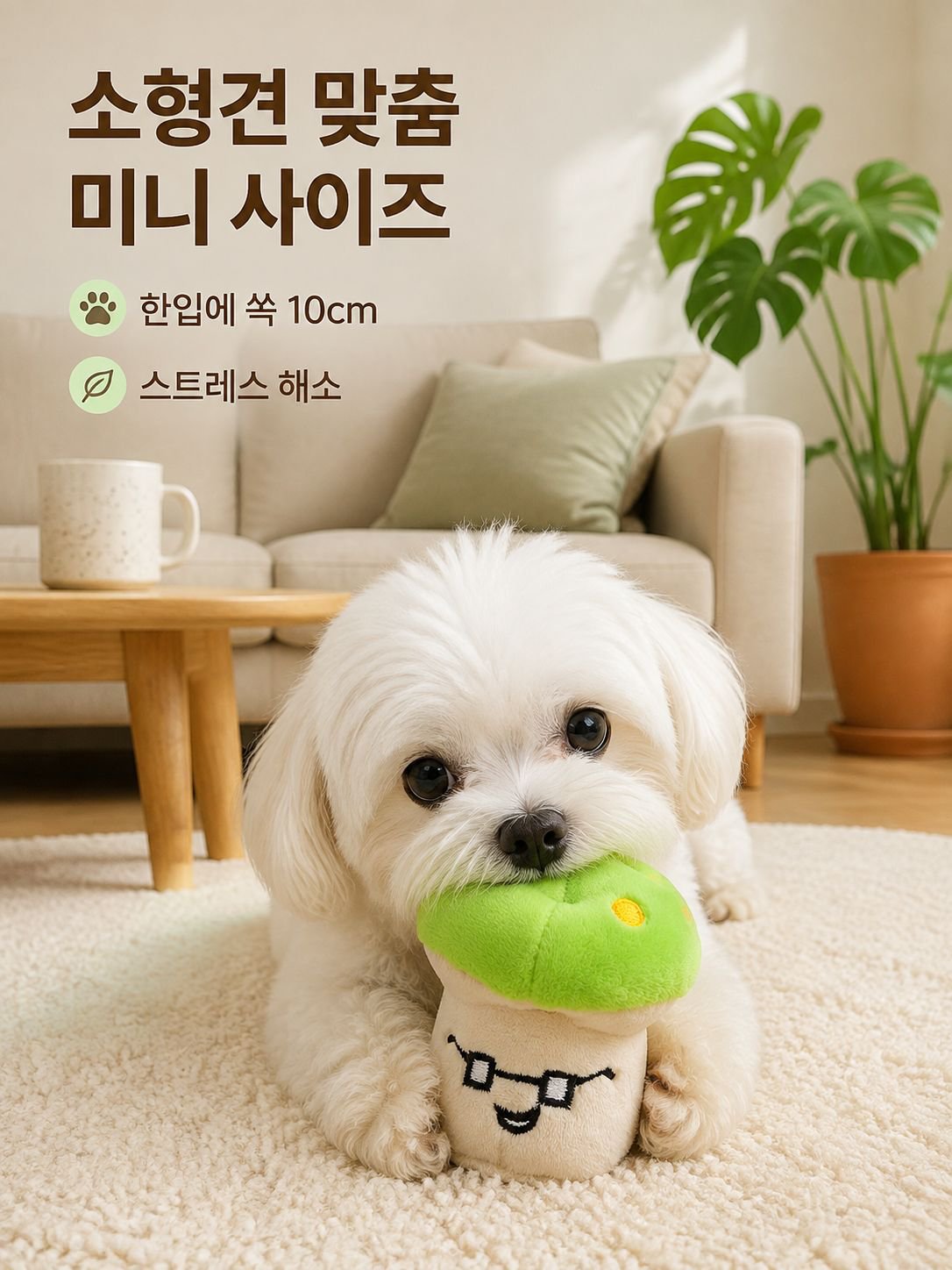 버섯 모양 애완동물 씹는 장난감