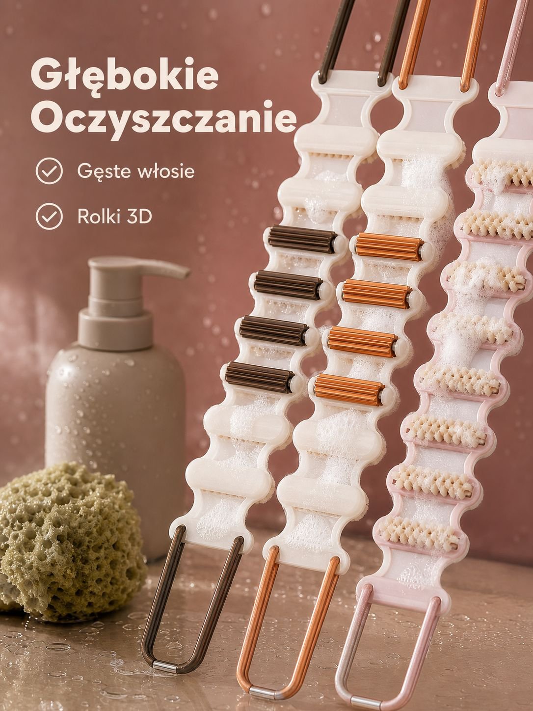 Dwufunkcyjna rolka do mycia pleców