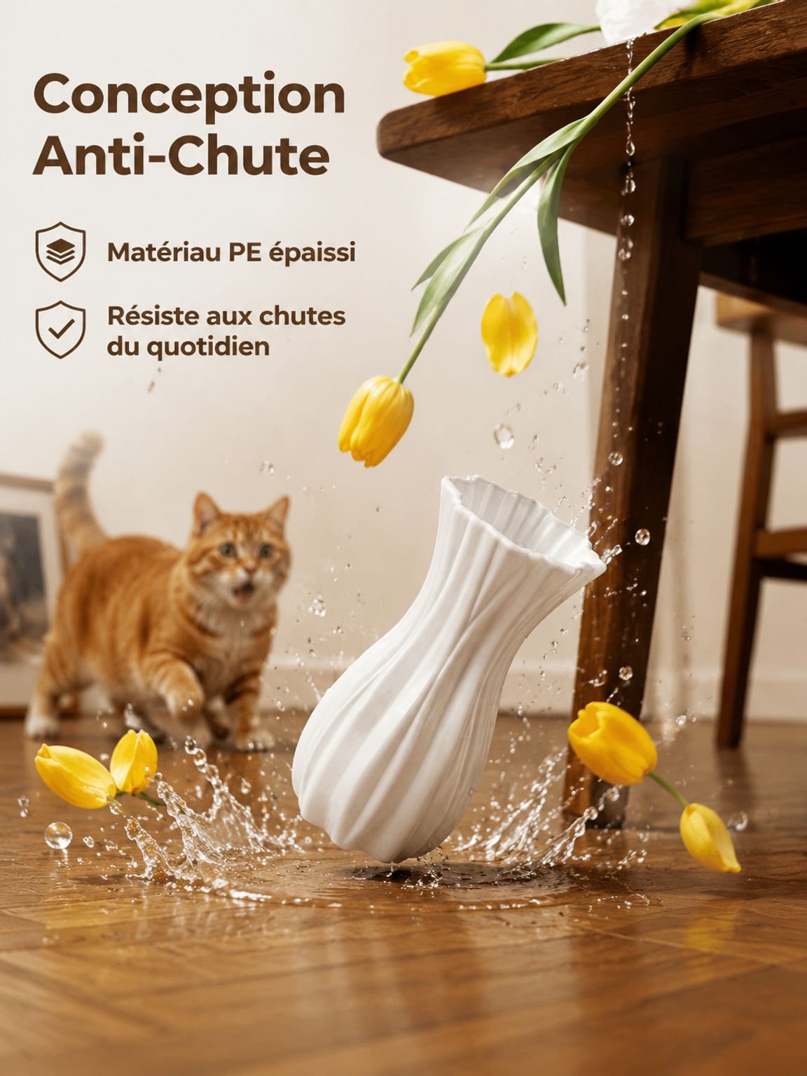 Zoom sur les détails réalistes des fleurs décoratives artificielles