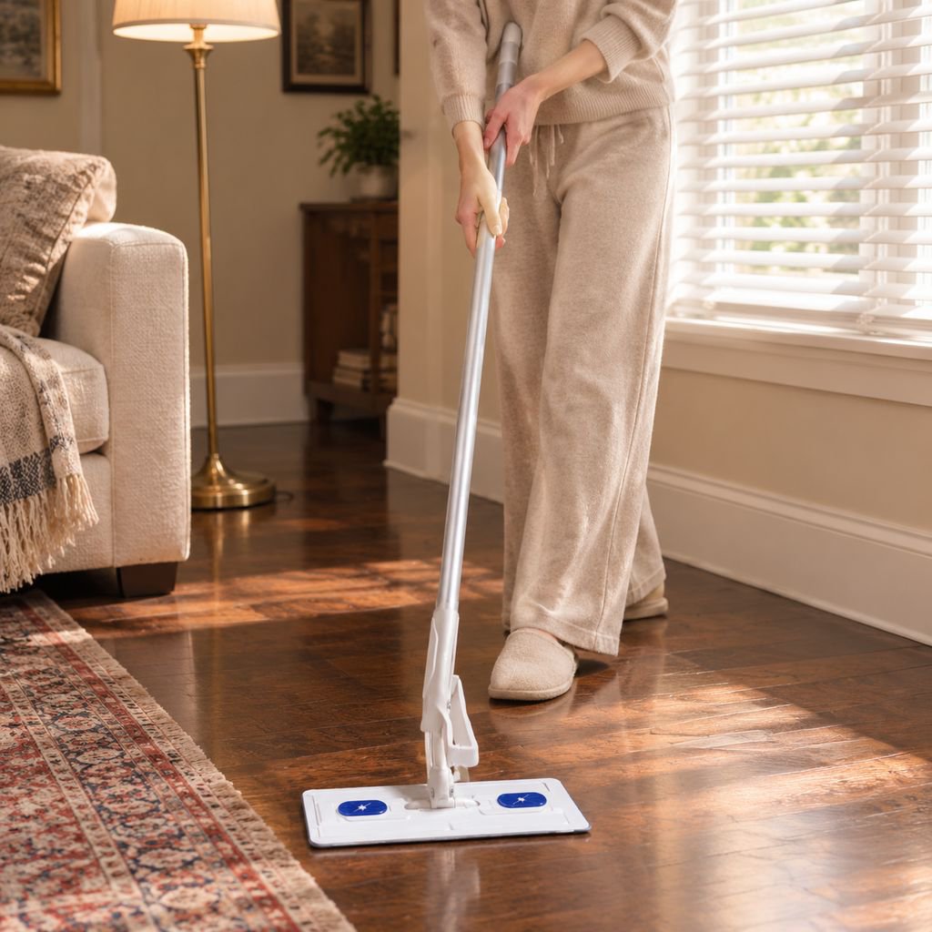 Hands-Free Household Mop for Wooden Floors, Wet and Dry Use