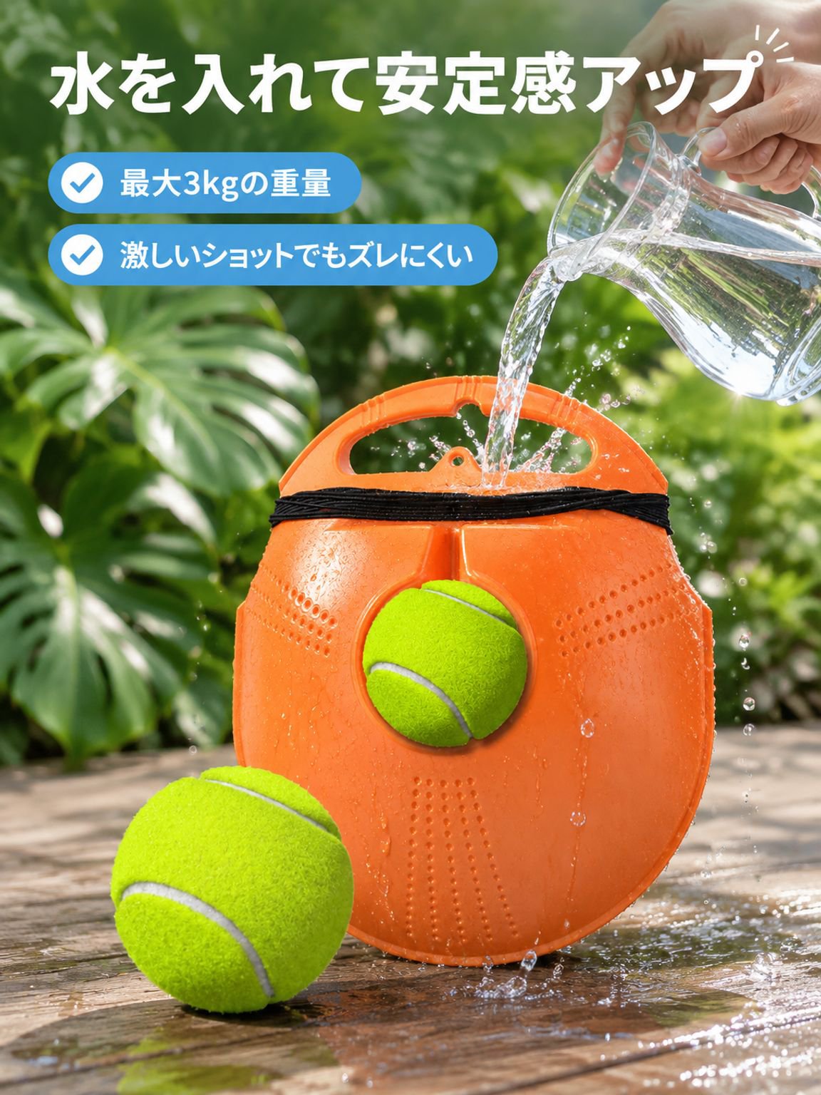 ポータブルテニス練習器具
