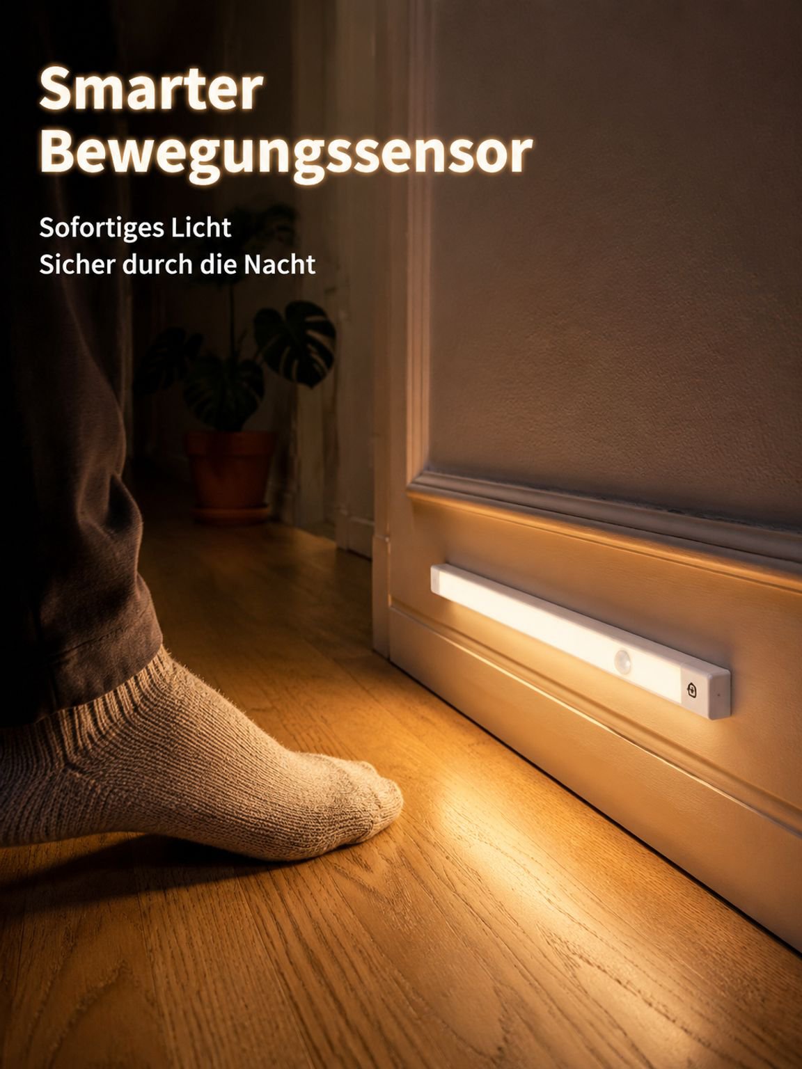 Intelligente LED-Nachtleuchte mit Bewegungserkennung, Magnetstreifen und kabelloser Funktion