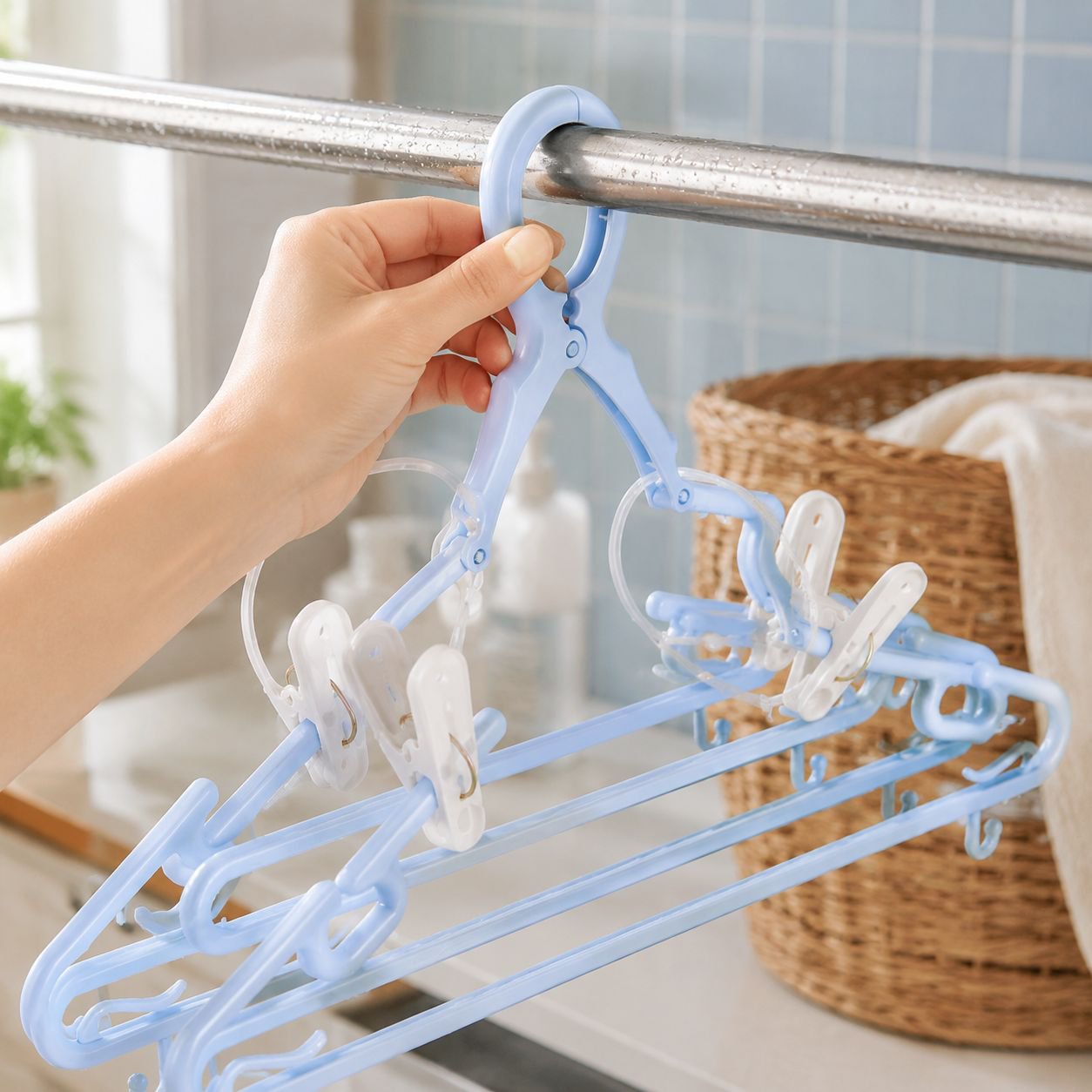 Thickened anti-drop plastic hanger for outdoor use