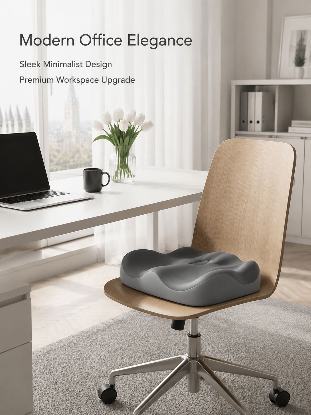 Memory foam one-piece backrest seat cushion on office chair
