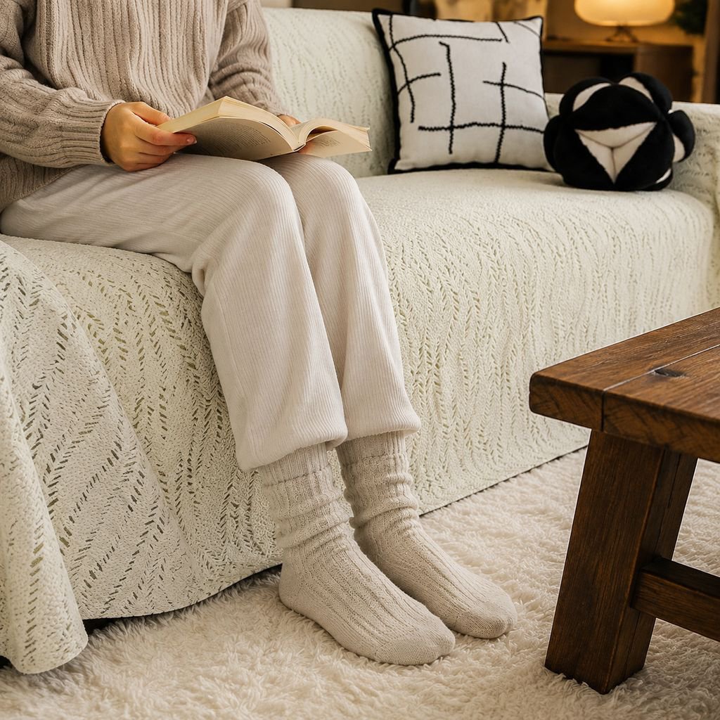 Pet-friendly couch with giipet textured slipcover