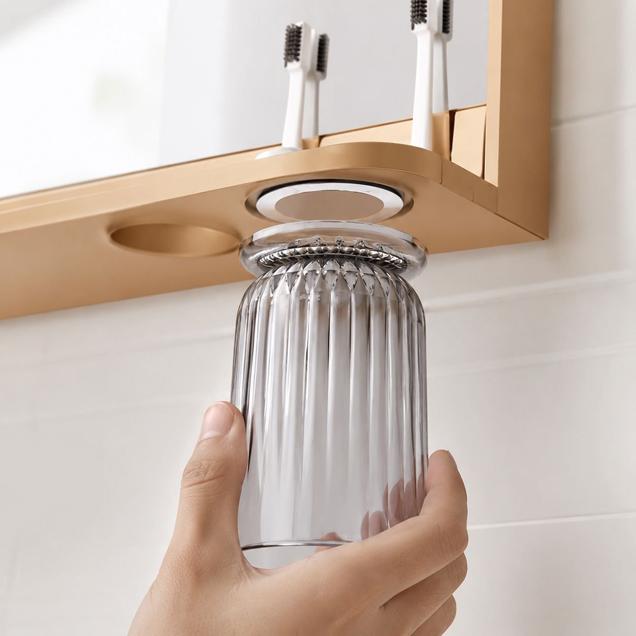 No-Drill Wall-Mounted Magnetic Toothbrush Holder Set