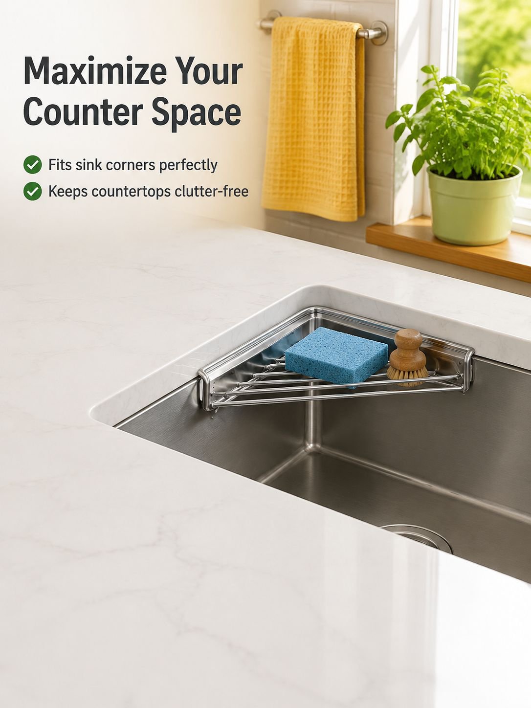 Stainless Steel Sink Draining Rack holding dishes