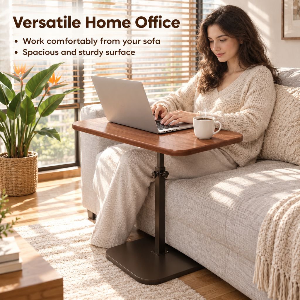 Adjustable Height Sofa Side Table