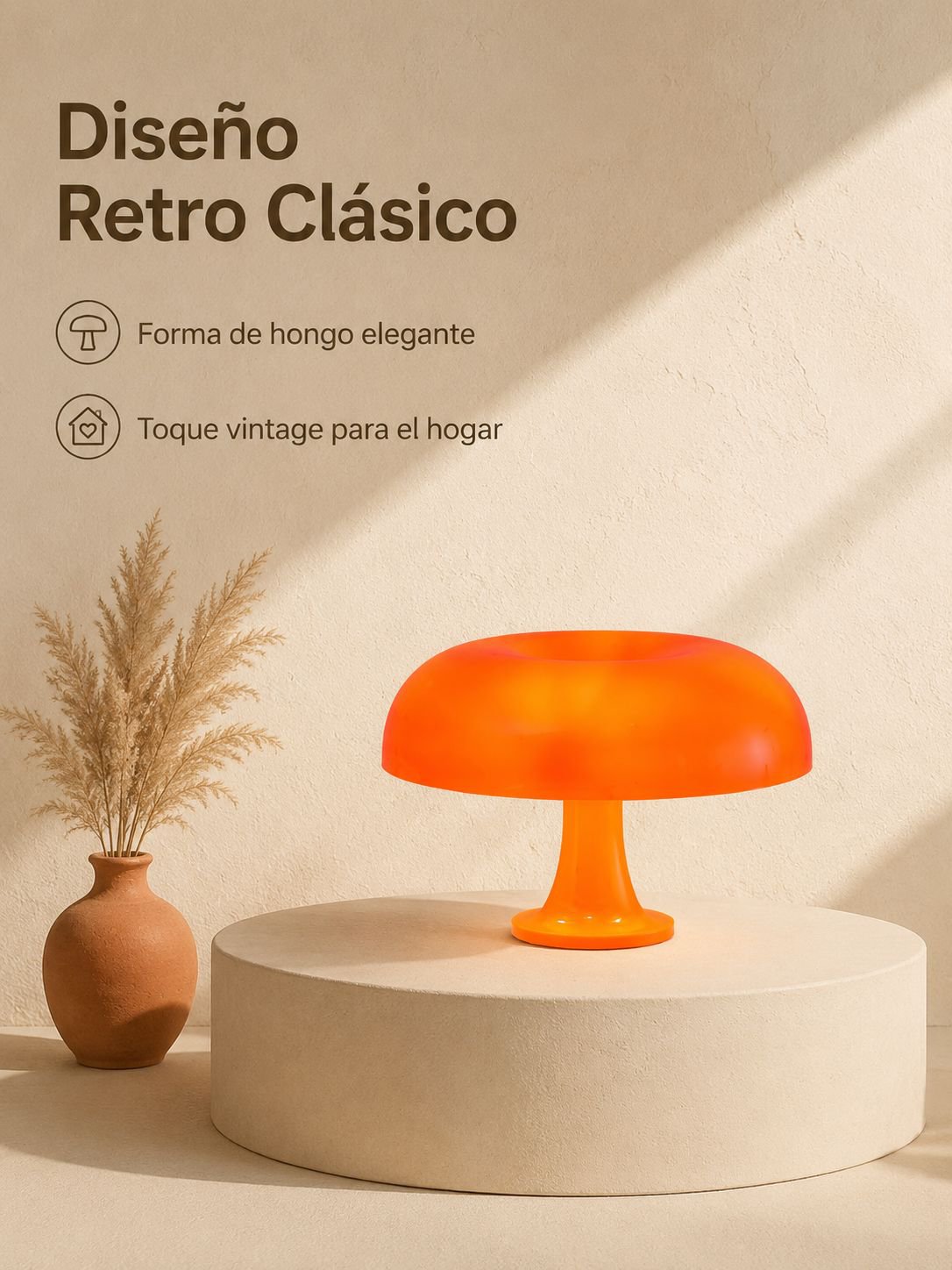 Lámpara de mesa retro de hongo