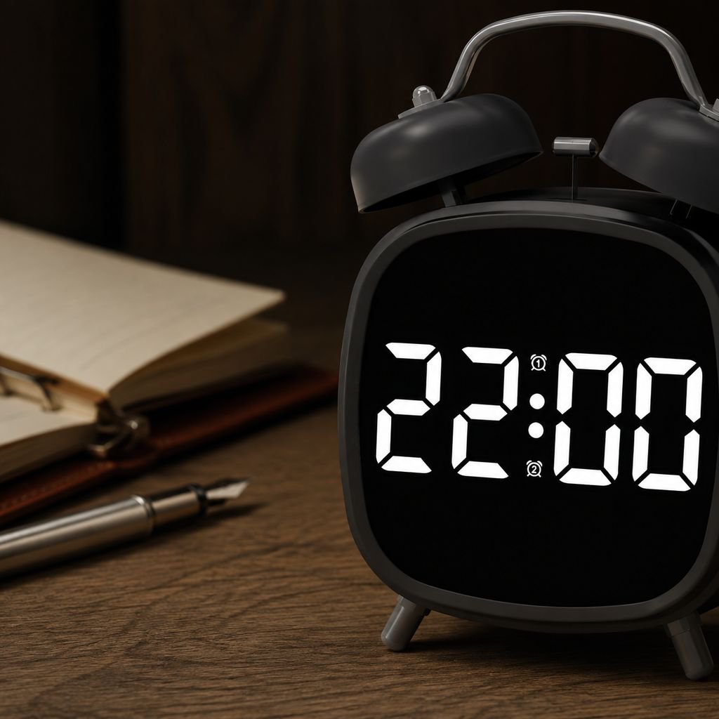 Side profile of difficult to get up alarm clock for heavy sleepers