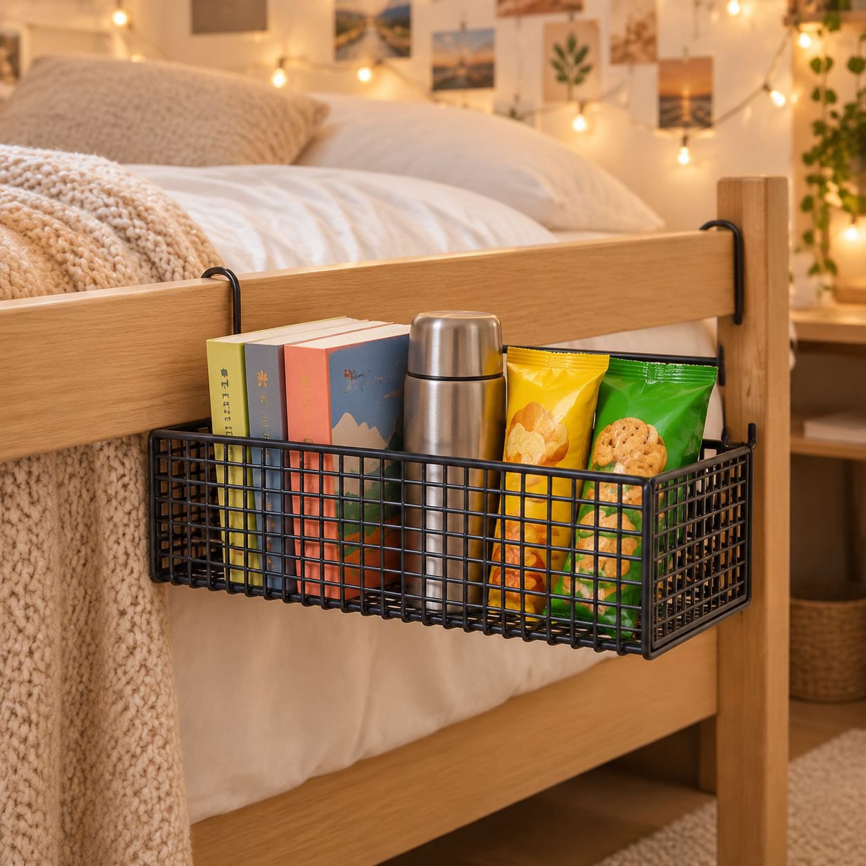 Bedside Organizer Rack, No-Drill Installation