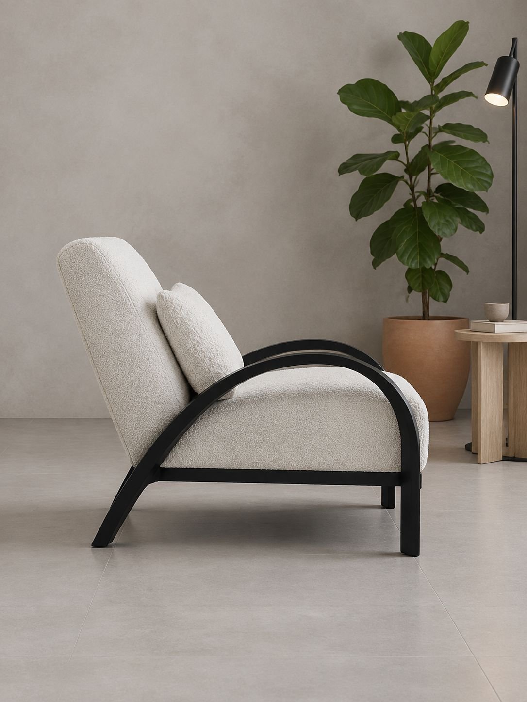 Fauteuil individuel de style wabi-sabi vintage et luxe pour la maison