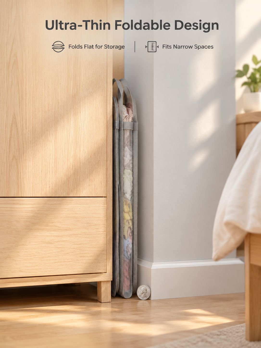 Large capacity foldable storage basket for dirty clothes