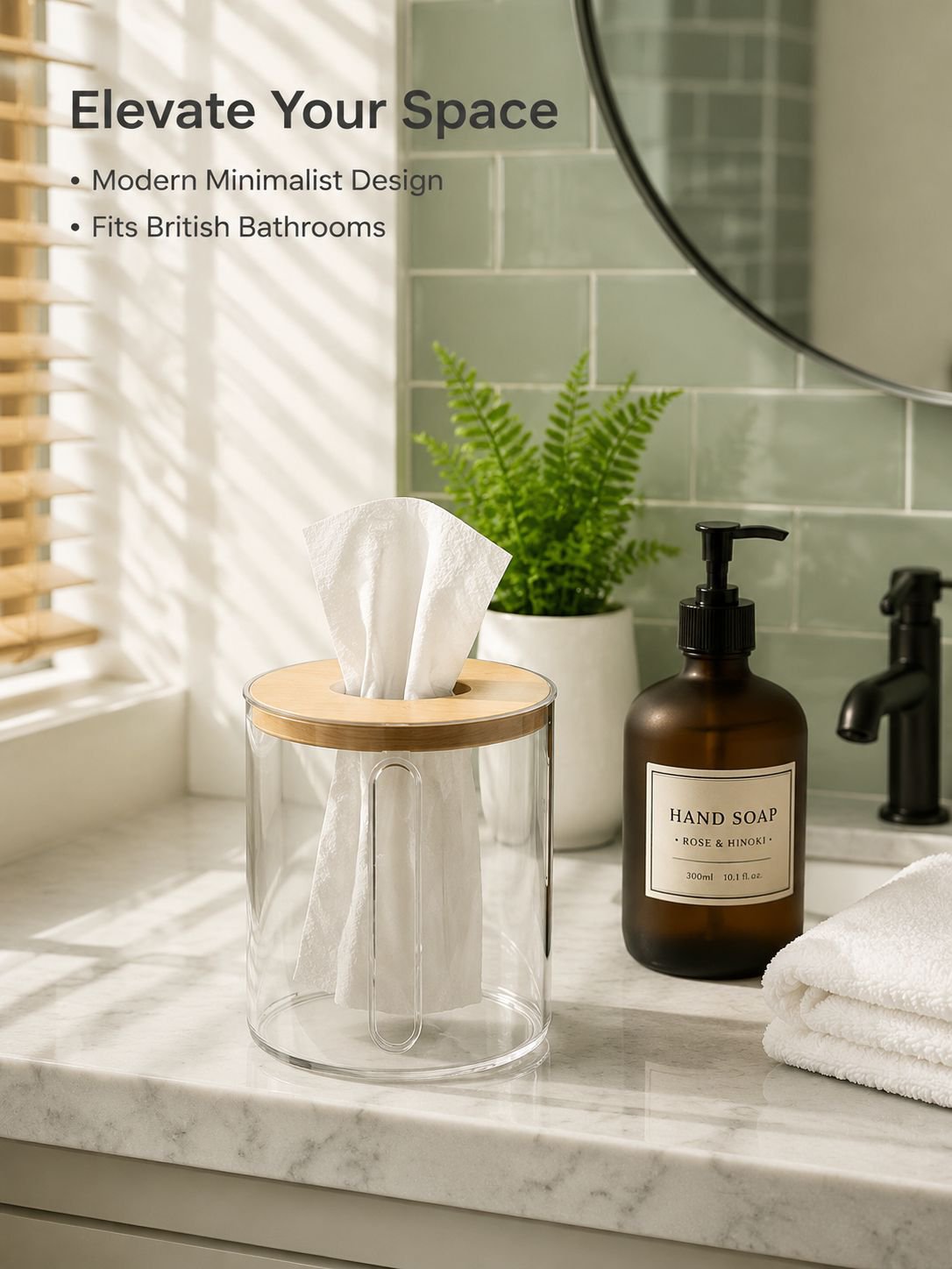 Multifunctional Tissue Box and Paper Roll Holder