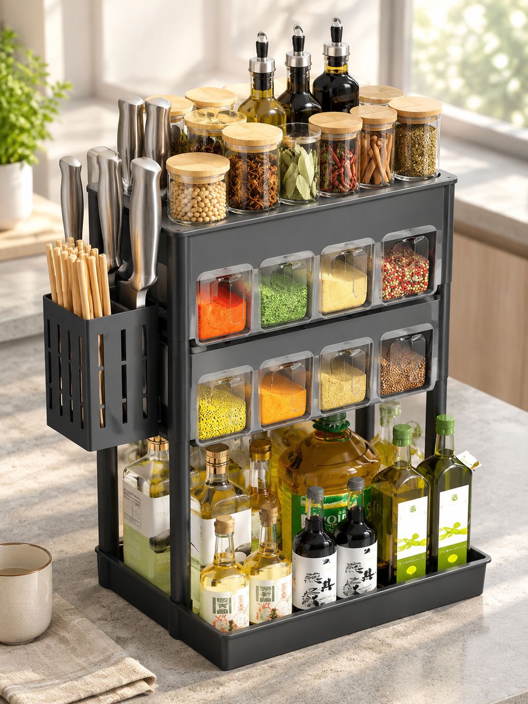 Multifunktionales Küchenregal