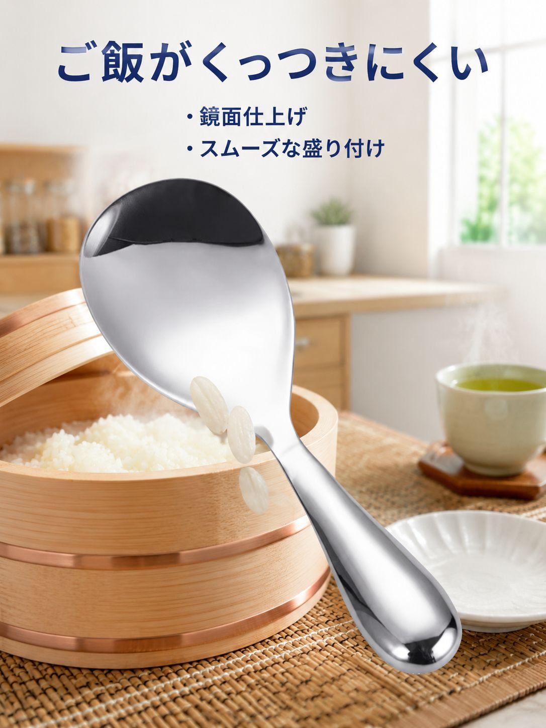 大きめの焦げ付き防止ご飯用ヘラ