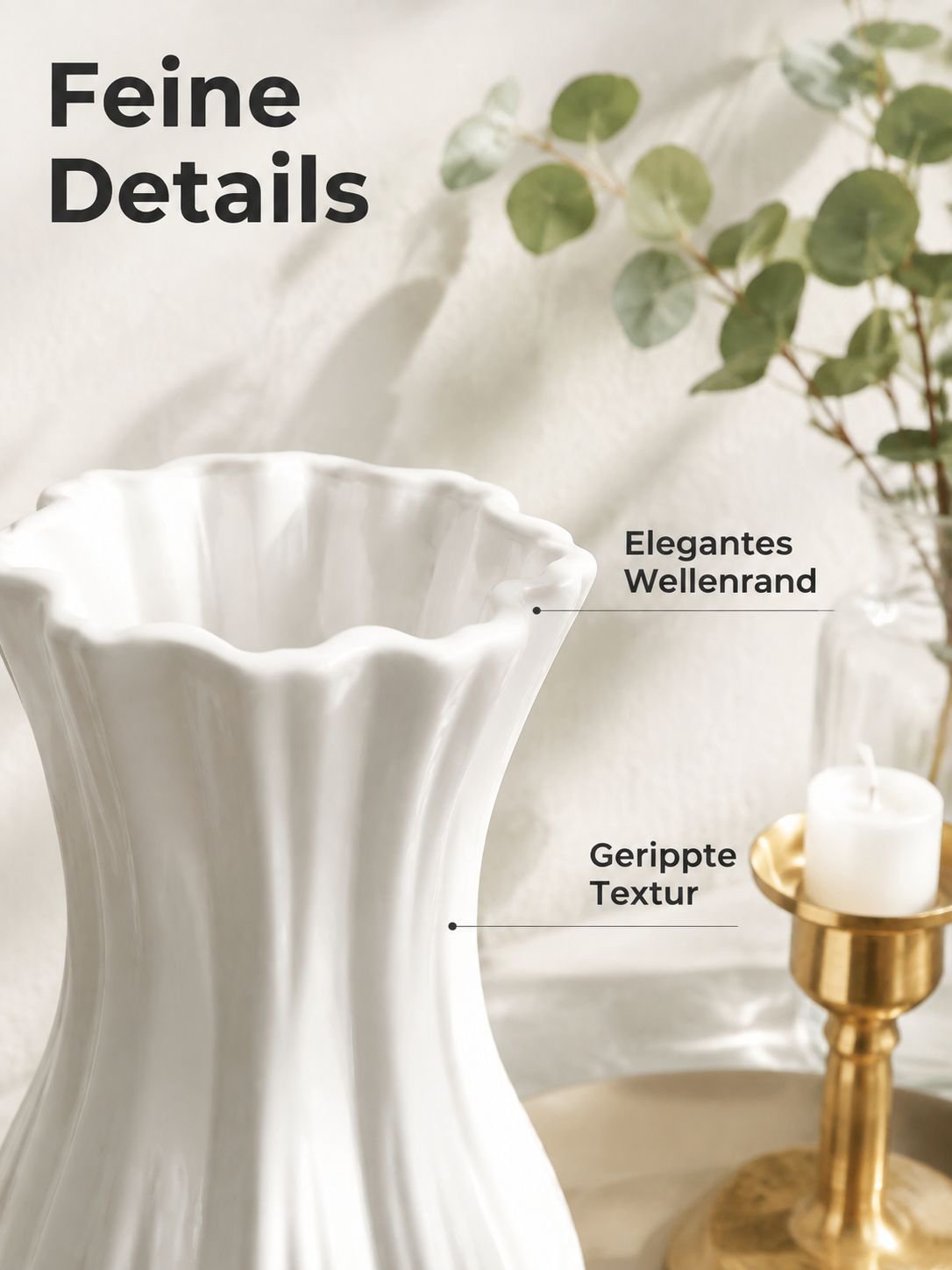 Bodenvase im französischen Stil, Plastikvase, Blumentopf, künstliche Blumen, Vintage-Wohnaccessoire.