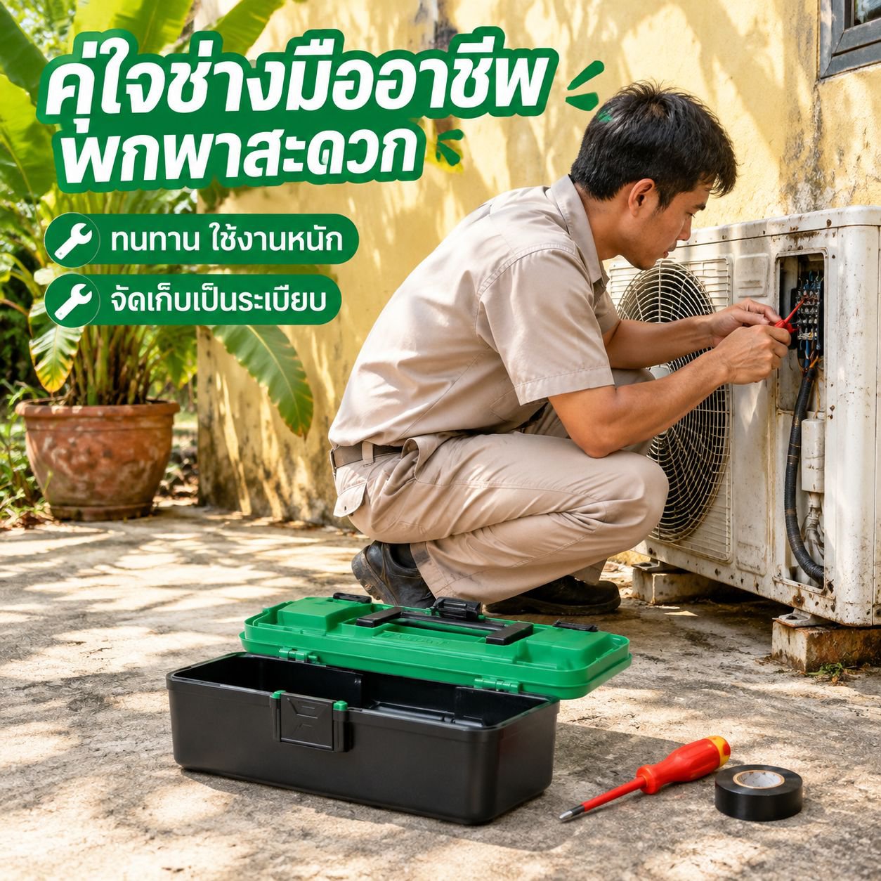 กล่องเก็บเครื่องมือช่างไฟฟ้าแบบพกพา