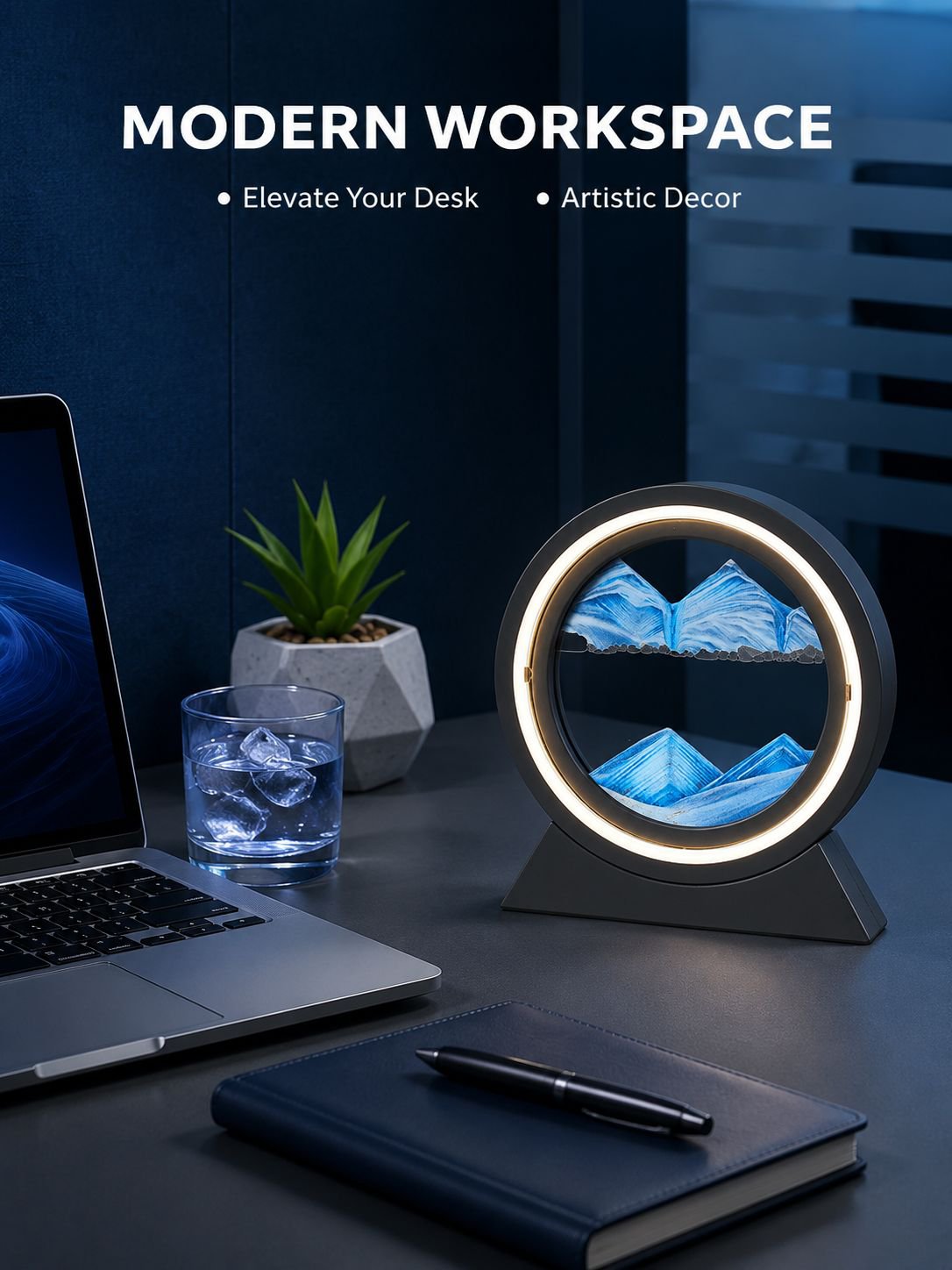 Creative Sand Art Hourglass Table Lamp