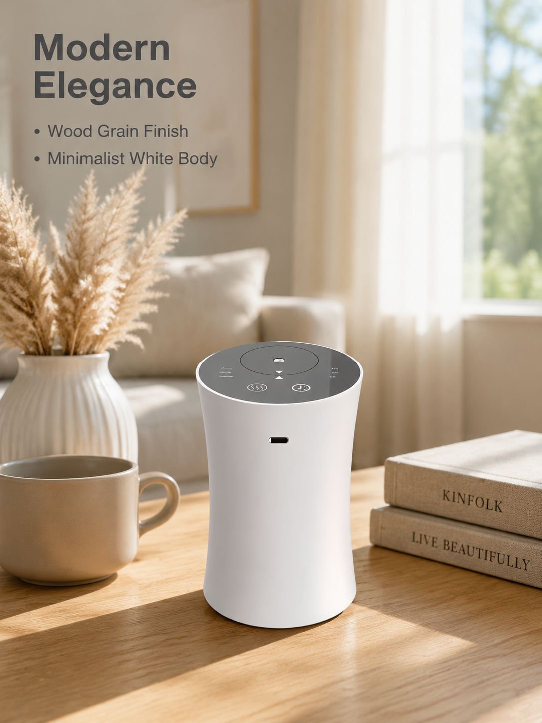 Smart Wood Grain Aroma Diffuser, Waterless Essential Oil Diffuser