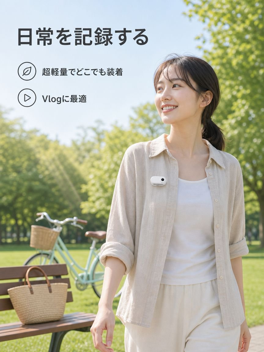 携帯型親指カメラ サイクリング・旅行用Vlog記録装置 防振マグネットスポーツカメラ