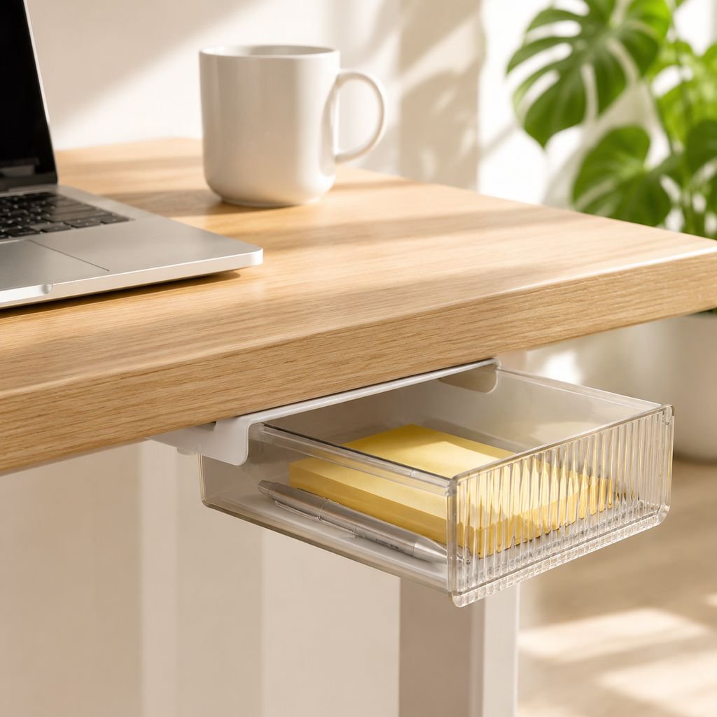 Nail-free storage drawers under the table