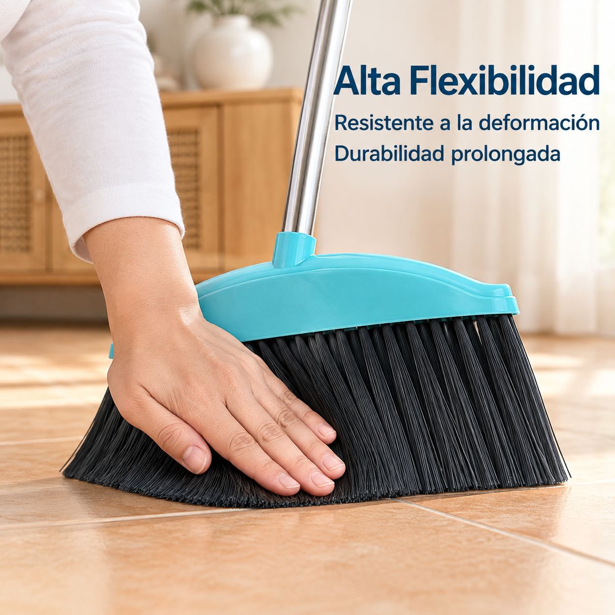 Juego de recogedor y escoba de cerdas suaves