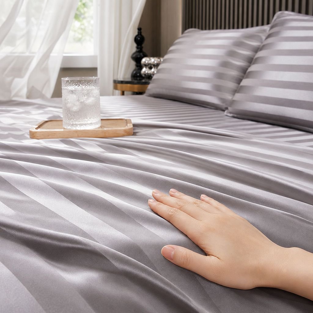 Light luxury bedding set with soft sheen