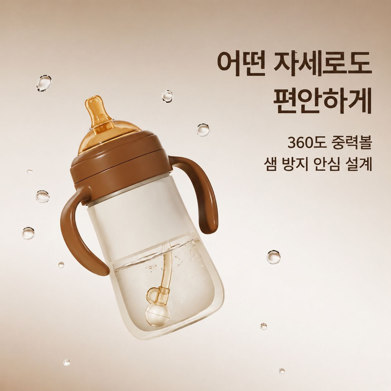 조지베어 어린이 빨대 보온컵, 아기 학습용 물컵, 외출용 젖병