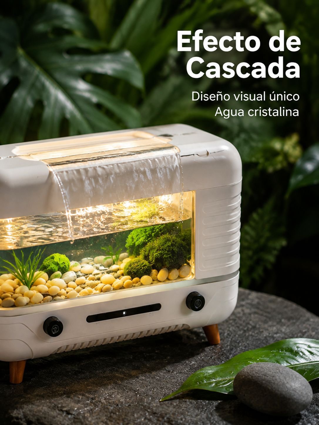 Difusor de aroma creativo con fuente de agua, luces decorativas
