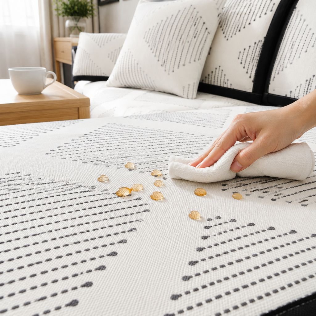 Lightweight and washable ice silk sofa protector