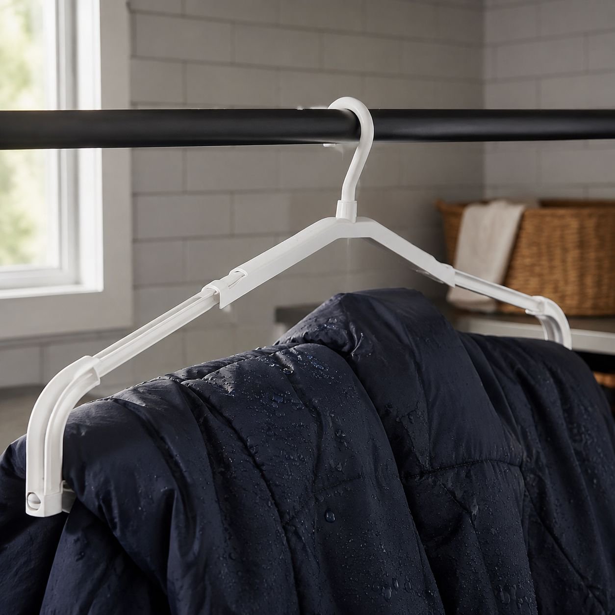 Durable plastic clothes hanger with 360-degree rotation