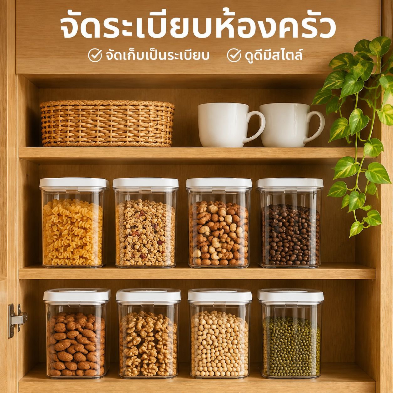 กล่องเก็บธัญพืชใสแบบกดซีลสูญญากาศพลาสติก