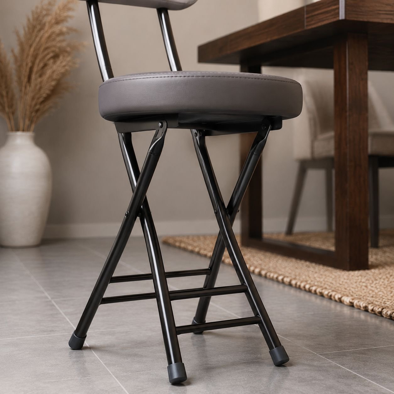 Portable Tubular Folding Chair, Dining Table Chair, Student Dormitory Use