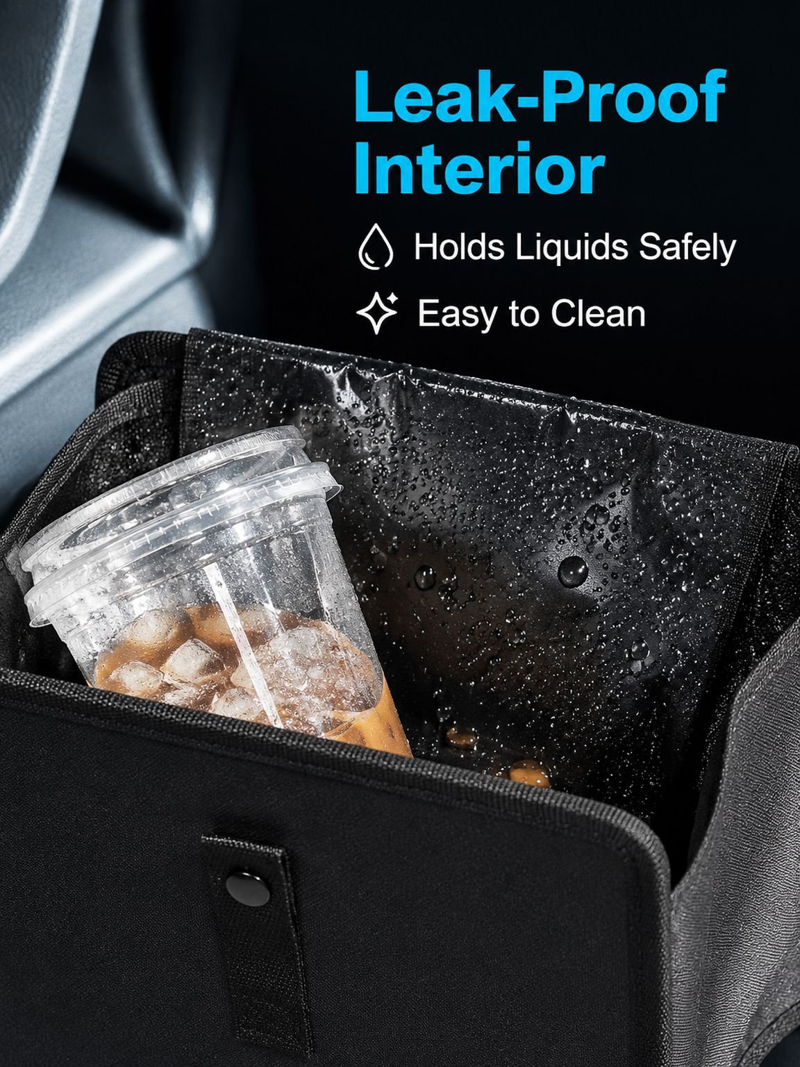 Foldable storage trash can for cars