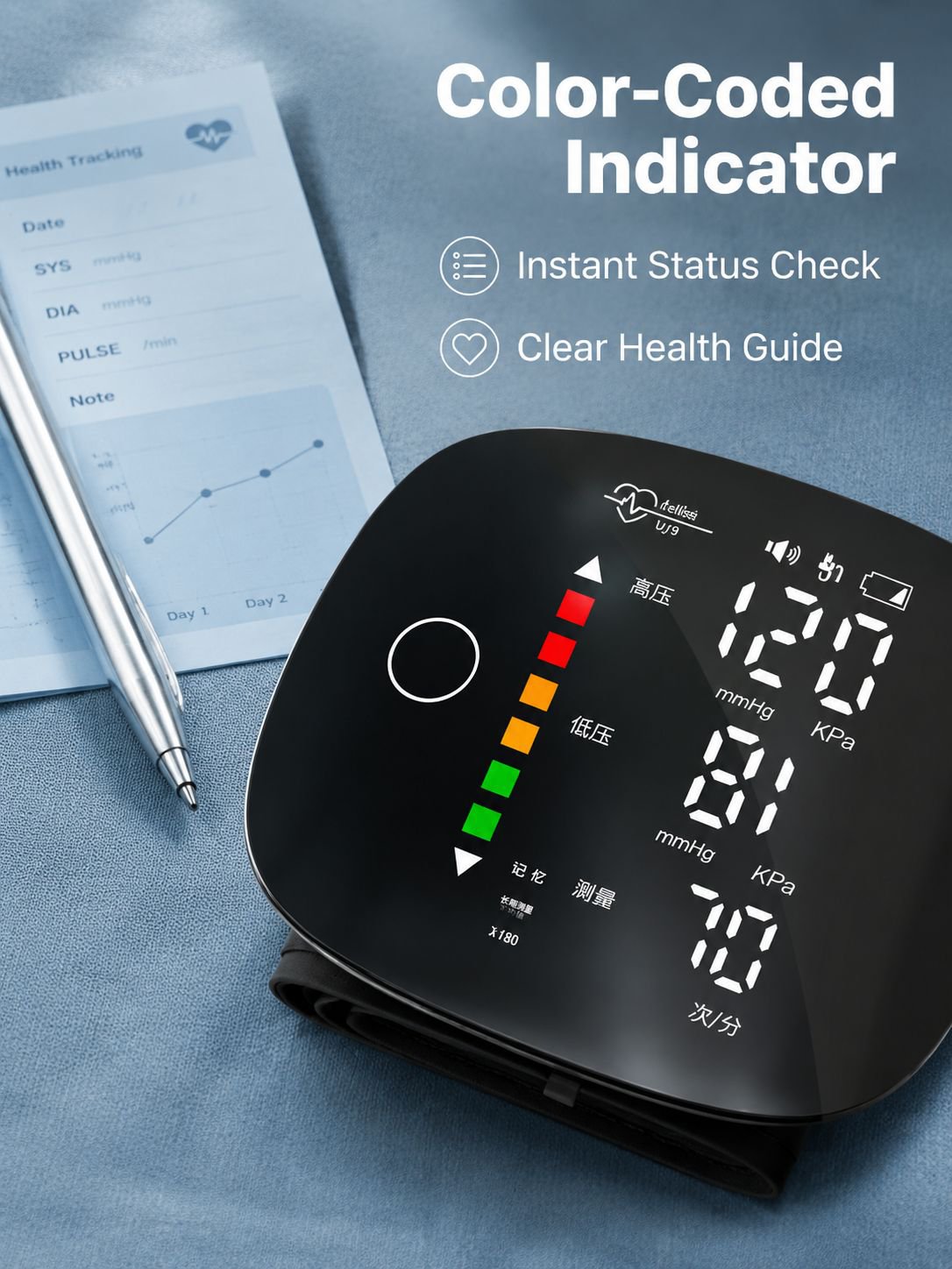 Touchscreen Wrist Blood Pressure Monitor